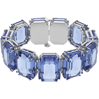 Millenia Armband, Übergroße Kristalle, Oktagon-Schliff, Blau, Rhodiniert