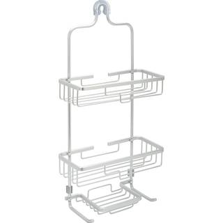 Zenna Home Hanging Shower Caddy over bruserhovedet Badeværelse Opbevaring Rustproof Ingen borebadarrangør med 2 hylder Sæbebakke Razor indehavere