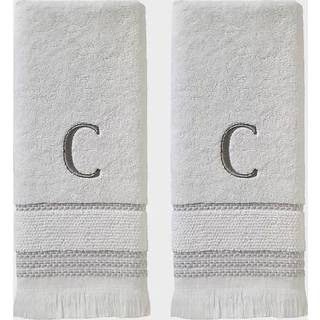 SKL Home Casual Monogram H?ndkl?det s?t C 16x26 Hvid 2 t?lling