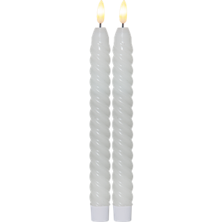 Star Trading Flamme Swirl Led Antiklys 25 Cm 2-pak t - LED-lys Voks Hvid - 064-34