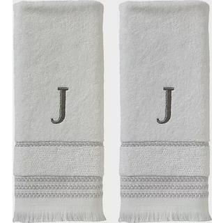 SKL Home Casual Monogram H?ndkl?de Set J 16x26 White 2 Pack