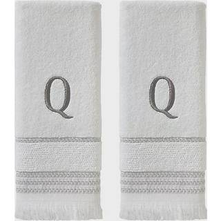 SKL Home Casual Monogram H?ndkl?det s?t Q 16x26 Hvid 2 t?lling