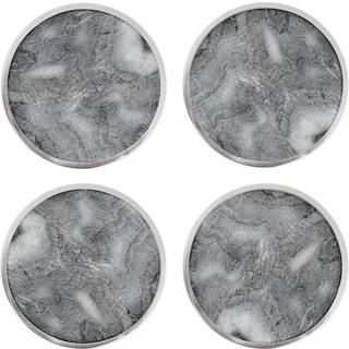 Hilke Collection Hilke Collection glasbrikker Ø10 cm 4 stk Marmor-grå-nikkel