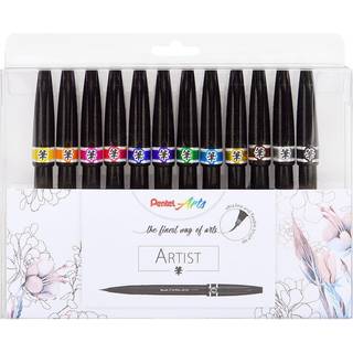 Pentel SESF30C Brush fiberpen 12stk