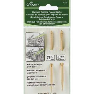 Clover Strikkereperations nål 2 stk strikkereparationsnåle str 3.50 mm og 4.50 mm Smart hæklenål til reparation af tabte masker i strik. Brug den spidse ende til at fange masken og den anden til at lave nye masker.
