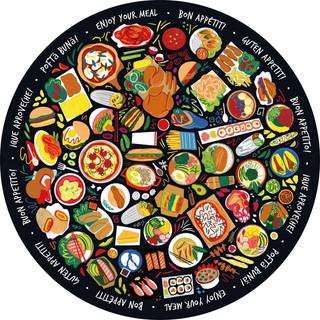 Puslespil, rund, World Food, 500 brikker