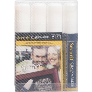 Securit kridt marker 7-15mm hvid, sæt med 4 stk