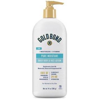 Gold Bond Pure Moisture Lotion 14 oz Letvægts, 24-timers fugt, fri for parabener, farvestoffer og parfume til krop og ansigt