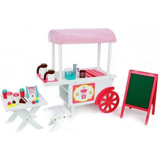 Spilletid af Eimmie 18 tommer dukke m?bler - caf? madvogn og dukker tilbeh?r - tr?blays?t - passer amerikansk generation mit liv og lignende 14 -