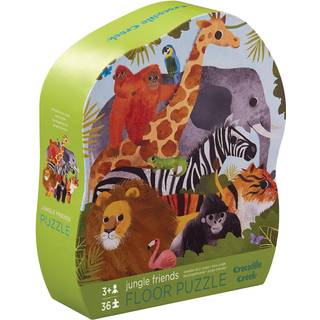 Crocodile Creek - Jungle Friends - 36 stykker Jigsaw Floor Puzzle med kraftig kasse til opbevaring Stor 20 x 27 F?rdig st?rrelse designet til b?r