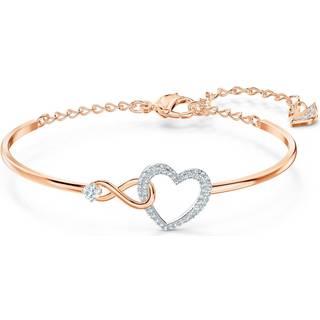 Swarovski Infinity Armreif, Unendlichzeichen und Herz, Weiß, Metallmix