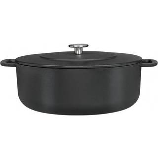 Støbejernsgryde emaljeret, sort, 28 cm.
