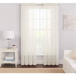 Par til at g? Victoria Voile Modern Sheer Rod Pocket Window Gardiner til stue (2 paneler) 59 i x 63 i gr? 2 t?lling