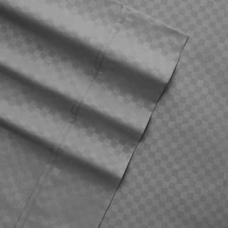 ienjoy hjem 4 stykke ark sæt præget rutet mønster dronning grå