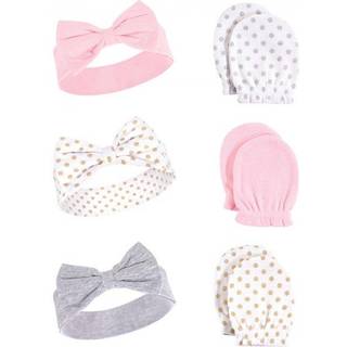 Hudson Baby Unisex Baby Cotton Peadband and Scratch Mitten Set Dots 0-6 m?neder