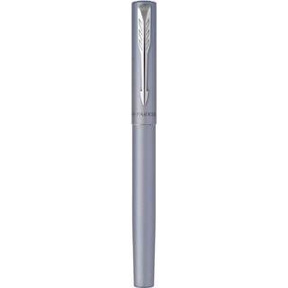 Parker Vector XL fyldepen | Metallisk sølvblå lak på messing | Medium spids med Blue Ink Refill | Gaveæske