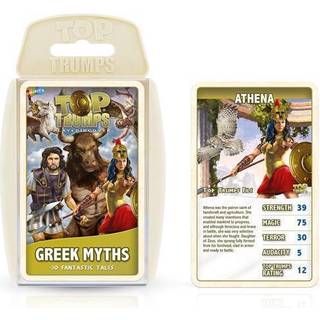 Græsk mytologi Top Trumps kortspil: Krigsguder og helte med fem strategiske statistikker