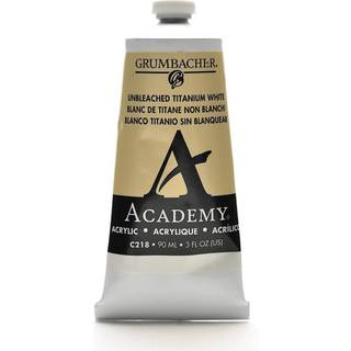 Grumbacher Academy Acryl Maling Gloss 90 ml/3 oz Metalrør Ubladet titanium hvid