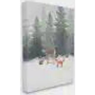 Stupell industrier vinters?son skovdyr Fox hjorte egern design af hus fenway l?rred v?gkunst 16 x 20 off-hvid