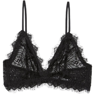 Lace Bra With Trim - Black S