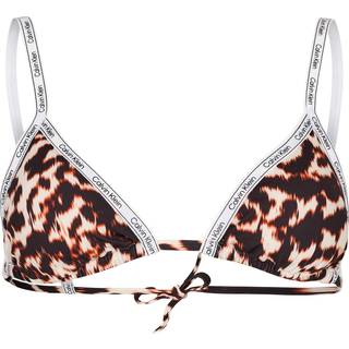 Calvin Klein Core Logo Tape Triangle Bikini Bra - Brown pattern - X-Small