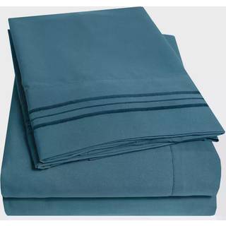 Twin Sheets - Åndbar luksusark med fuld elastik og sikre hjørne stropper indbygget - 1800 Supreme Collection Ekstra blødt dybt lomme Sagsæt Sæt S