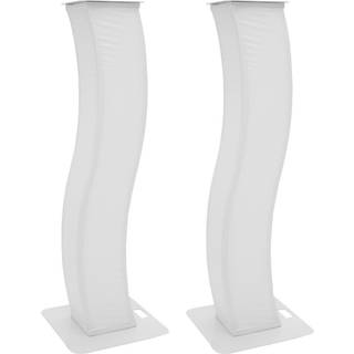 Eurolite 2x Stage Stand 150cm curved incl. Cover and Bag, white TILBUD NU