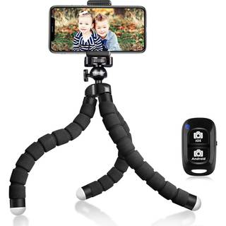 UBeesize Premium Fleksibelt Mini-Stativ med Bluetooth-fjernbetjening og GoPro-adapter - Telefonholder til iPhone og vlogning