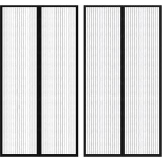 dørgardin insektnet magnetisk 2 stk. 210 x 100 cm sort