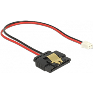 Delock 2-bens hunstik til SATA 15-bens stik (5 V) Kabel Power metalklemme, 20 cm