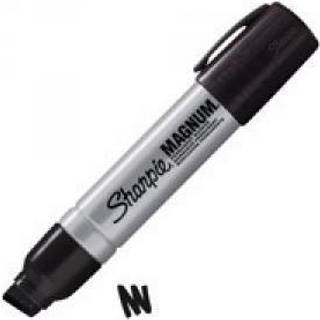 SHARPIE Magnum, Sort, Sort, Metallic, Metal, Ekstra fed, 1,48 cm, 12 stk