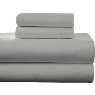 Pointehaven Flanell Deep Pocket S?t med Oversized Flat Sheet King Heather Grey