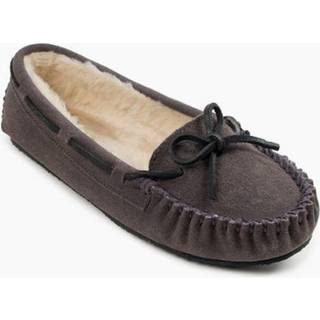 Minnetonka Womens Cally Wide Moccasin Grey Size 6 Wide