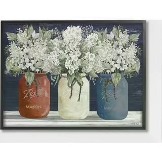 Stupell Industries Americana Blomsterbuketter Rustikke blomster Country Pride Indrammet Giclee Art Design af Cindy Jacobs 24 x 30 Sort Indrammet