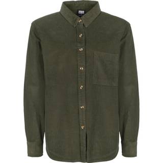 Urban Classics Dame Oversized Fløjls Skjorte Oliven - 3XL