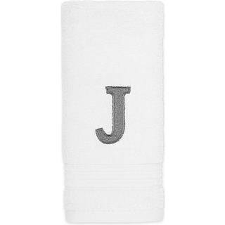 Avanti senget?j - Fingertip h?ndkl?de Soft & Absorbent Cotton Broderet badev?relseindretning (Monogram Collection Initial J)