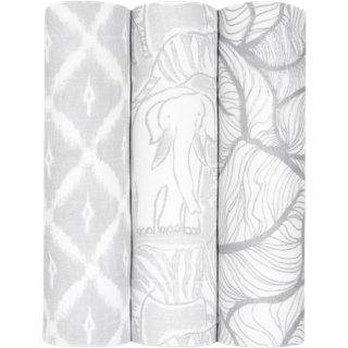Aden + Anais aden + anais Grey Large Silky Soft Culture Club Muslin Blankets 3 Pack
