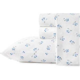 Stone Cottage - Queen Sheets Cotton Percale Bedding Set Crisp & Cool Home Decor (Green Sketchy Ditsy Queen)