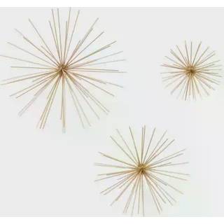 Deco 79 Metal Starburst 3D Wall Decor Set på 3 6 """" 9 """" 12 """" W Gold