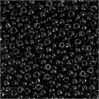 Sort Rocaiperler 3 mm - 500 g til smykkefremstilling