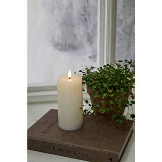 FLAMME FLOW bloklys LED 17,5 cm - Hvid