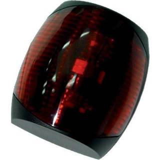Bagbordslanterne til sidemontering, 2 W, 12 - 24 V, 112.5°, sort plast/akryl, 87 x 78 x 50 mm, rød, til både &lt;20 meter + lyskilde LED 2 W