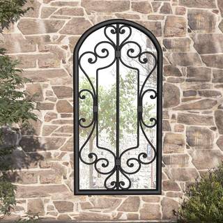 havespejl 70x30 cm jern sort
