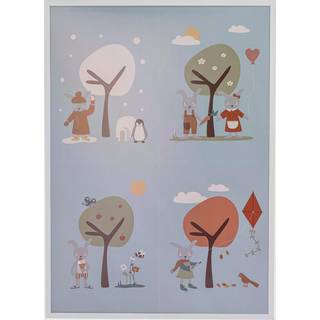 Bloomingville Oya Ramme Med Plakat 72x52 Cm - Rammer Fyrretræ Hvid - 82051482