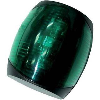 Styrbordslanterne til sidemontering, 2 W, 12 - 24 V, 112.5°, sort plast/akryl, 87 x 78 x 50 mm, grøn, til både &lt;20 meter + lyskilde LED 2 W