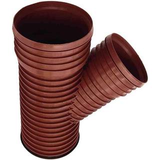 Pipelife PP-grenrør 45gr. 250x110mm. Pragma med afgrening til glat rør. NPM. EN13476-3