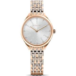 Attract Uhr, Schweizer Produktion, Pavé, Metallarmband, Roséfarben, Roségoldfarbenes Finish