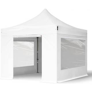 3x3m, stål, easy-up-pavillon, 4 sidedele, mørkegrå - (600025)