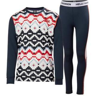 Helly Hansen JR Hh Graphic Lifa Active Skiundertøj, Navy, 152