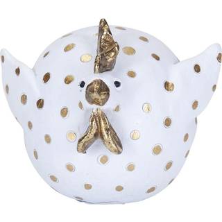 Høne Lisbeth, hvid/guld, 6,5 cm
